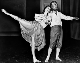 Suzanne Farrell and George Balanchine dancing in a segment of 'Don Quixote'