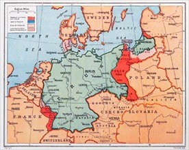 Map of Prussia in Germany circa 1870