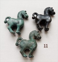 Three bronze horses. Ordos type, 5th-3rd century BC.