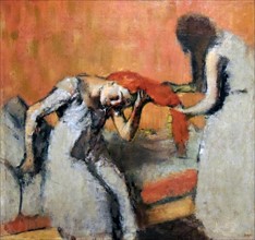 Morgentoalett / The Coiffure, (1892-1895) by Edgar Degas (1834-1917), oil on Canvas.