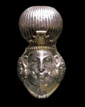 Head of a King, Gilded silver, Iran. Sasanian period, 4th century A.D.
