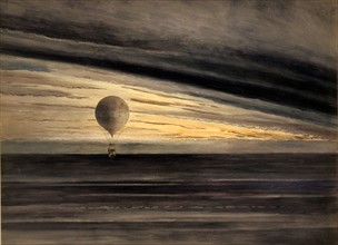 The balloon ZÃ©nith at sunrise or sunset by Albert Tissandier