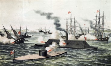 The first battle between 'iron' ships of war