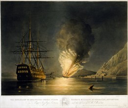 The explosion of the United States Steam Frigate Missouri