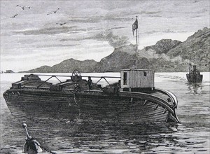 Engraving of a Dumping Barge