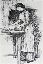 Housewife Wearing a Pinafore