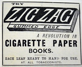 Advertisement for Zig-Zag cigarette papers