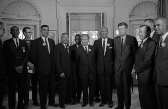 Civil rights leaders meet with President John F. Kennedy