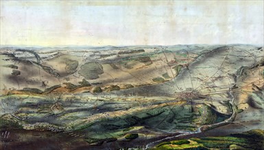 Bird's-eye view of Gettysburg battlefield
