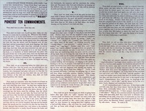 The miners pioneer ten commandments of 1849