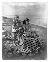 Two Jewish girls on a beach