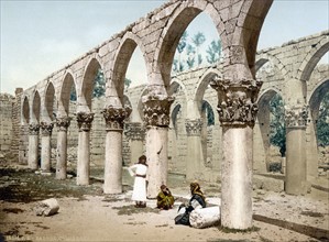 Colonnade of the ancient mosque of Baalbek