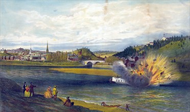 An explosion on the steamboat Alfred Thomas at Easton