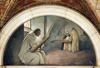 Monk illustrating a manuscript