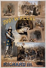 poster, advertising, American, theatre, play, shakespeare, richard III, king, keene
