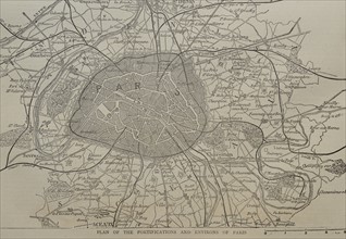 Plan of the Fortifications and Environs of Paris