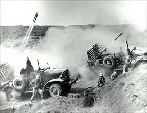 Harvester Trucks at Iwo Jima