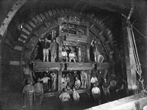 Photograph of Men at Work on the Underground