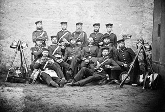 Prussian soldiers photographed during the Austro-Prussian war of 1866.