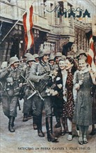 Nazi Propaganda showing Germans as the liberators of Riga