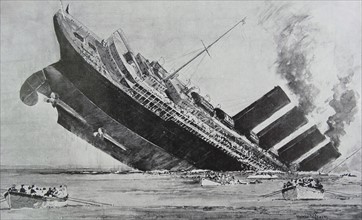 RMS Lusitania was a British ocean liner torpedoed and sunk by a German U-boat,
