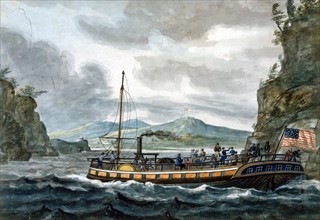 Steamboat  on the Hudson River, by Pavel Petrovich Svinin, circa 1841