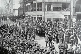 French soldiers visit New York as part of the effort to win support for america's entry to WWI