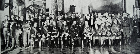 Tsar of Russia, Nicholas II holds a meeting with ambassadors