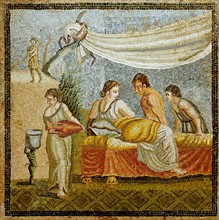 Roman mosaic showing a love scene
