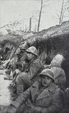 French soldiers in a trench in the late afternoon of 20th May 1917
