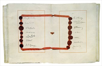 Treaty of Versailles with signatures delegates, 28 June 1919