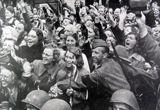 norwegians gather in Oslo, to celebrate the liberation of Norway after WWII