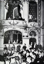 King Haakon at the national theatre on his return to Oslo in 1945