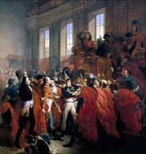 1840 Francois Bouchot's depiction of Napoleon Bonaparte at the Council of 500