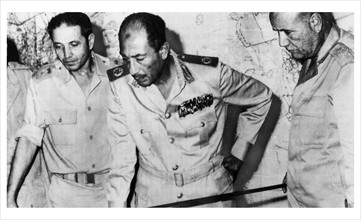 Egypt's chief of staff, President Sadat and minister of war