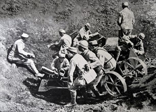 French artillery mortar in Salonika;   Greece;   WWI 1915
