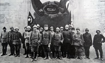 Ahmed Djemal Pasha outside the German Krupp's armaments factory in Istanbul