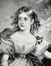 Portrait dated  1831 of Queen Victoria of Great Britain aged 12