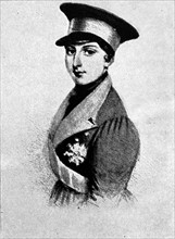 Portrait dated  1838 of Queen Victoria of Great Britain in uniform