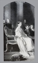 Queen Victoria of Great Britain presiding over her first Privy Council meeting 1837