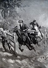 Lord Conyngham (left) and the Archbishop of Canterbury ride to Queen Victoria