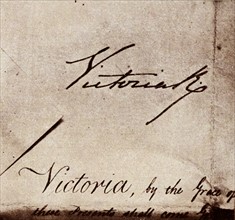 signature of Queen Victoria of Great Britain