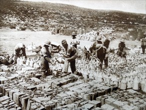 Filtered water is loaded for the MEF during the Battle of Gallipoli