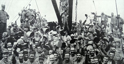 French Troops on the way to the Battle of Gallipoli.