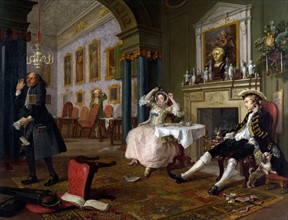 William Hogarth 'Marriage A la Mode';    The Tête à Tête.