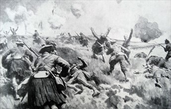 British troops charge at the battle of hooge; in Belgium 1917