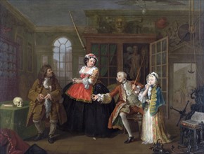 William Hogarth 1697-1764. 'Marriage A-la-Mode' Number  3 The Inspection.