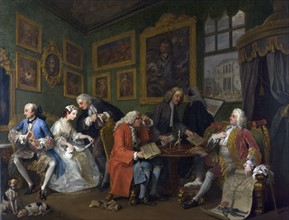William Hogarth 1697-1764. 'Marriage A-la-Mode' Number  1. The Marriage Settlement