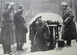 Tsar Nicholas II of Russia at the front line in WWI 1916