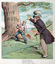 President Theodore Roosevelt stopping Philander Chase Knox from cutting down a tree
